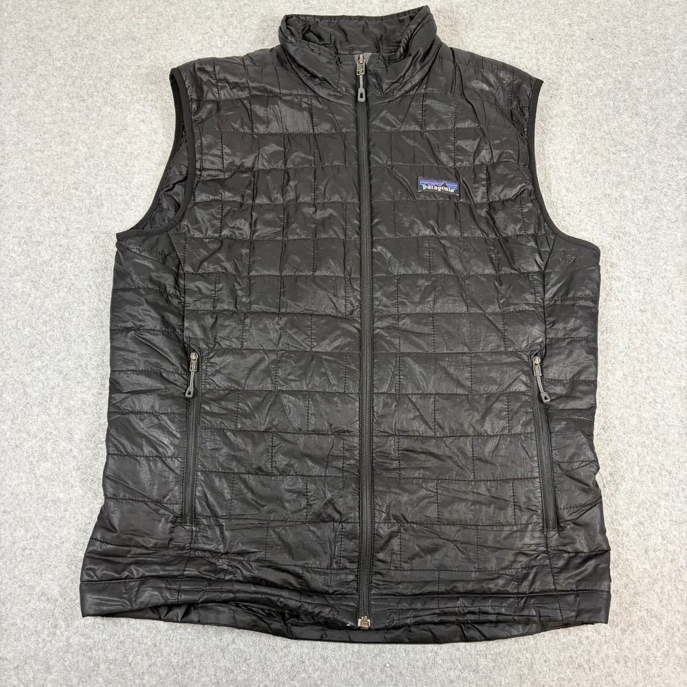 Patagonia Nano Puff Vest Mens Medium Black Gorpcore Outdoors Hiking Casual
